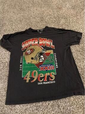 NFL Team Apparel Mens Super Bowl 49ers Black Graphic Tee L